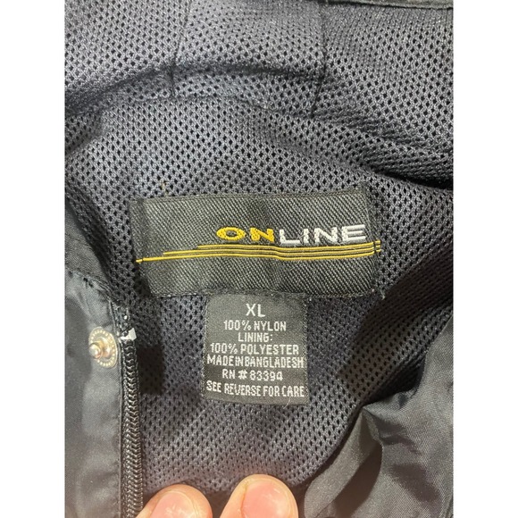 ONLINE Wind Jacket XL Black Athletic Track Jacket Full Zip Hooded - Picture 4 of 5